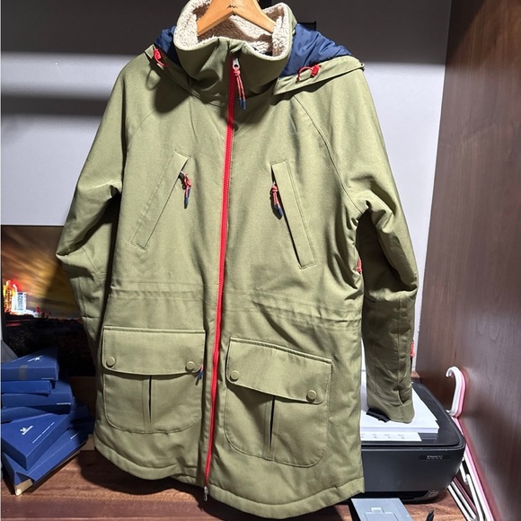 Burton Prowess Olive Green Hooded Field Jacket - Picture 1 of 11